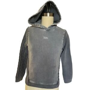 Kith Kids Logo Gray 100% Cotton Hoodie Sweatshirt Sweater Sz 8/9 $125 Flawed Gem